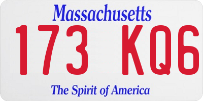 MA license plate 173KQ6