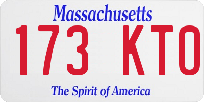 MA license plate 173KT0