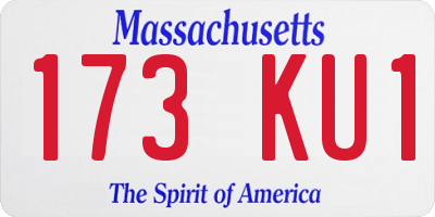 MA license plate 173KU1