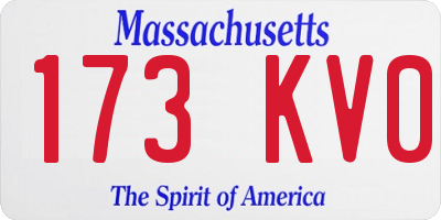 MA license plate 173KV0