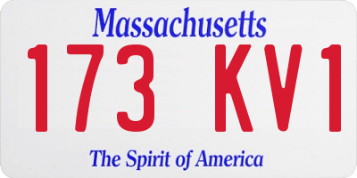 MA license plate 173KV1
