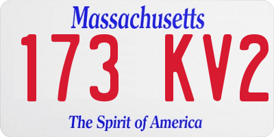 MA license plate 173KV2