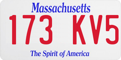 MA license plate 173KV5