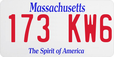 MA license plate 173KW6