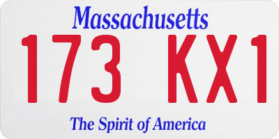 MA license plate 173KX1