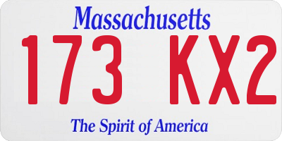MA license plate 173KX2