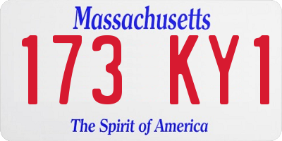 MA license plate 173KY1