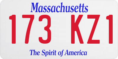 MA license plate 173KZ1
