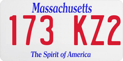 MA license plate 173KZ2