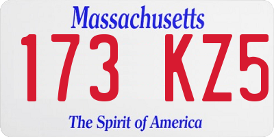 MA license plate 173KZ5