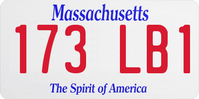 MA license plate 173LB1