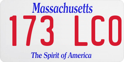 MA license plate 173LC0