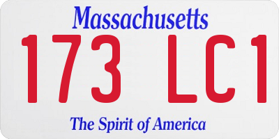 MA license plate 173LC1