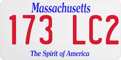 MA license plate 173LC2
