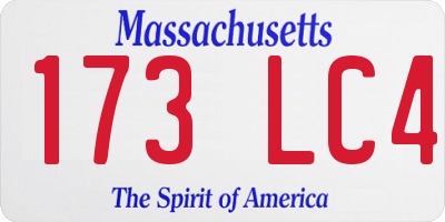 MA license plate 173LC4