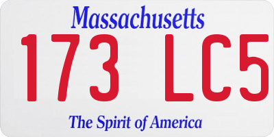 MA license plate 173LC5