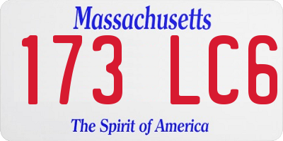 MA license plate 173LC6