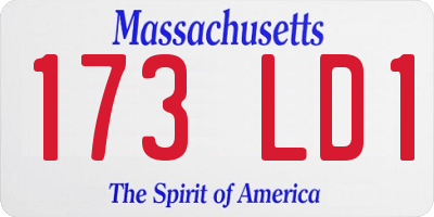 MA license plate 173LD1