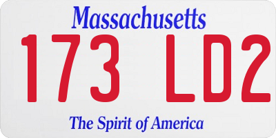 MA license plate 173LD2