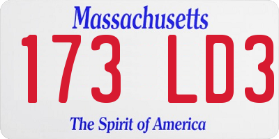 MA license plate 173LD3