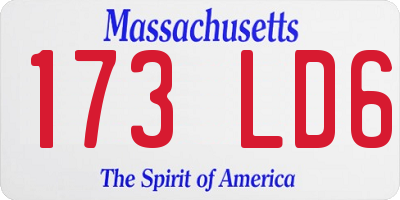 MA license plate 173LD6