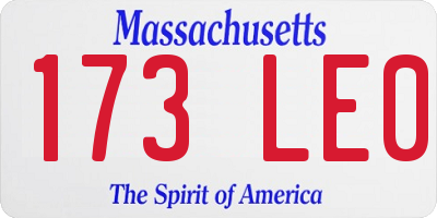 MA license plate 173LE0