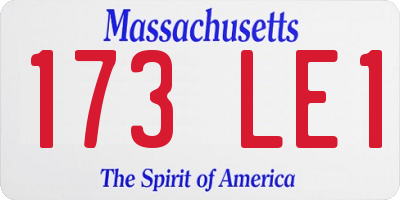 MA license plate 173LE1