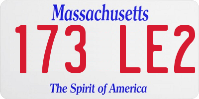 MA license plate 173LE2