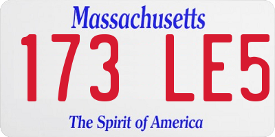MA license plate 173LE5