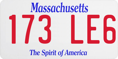 MA license plate 173LE6
