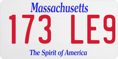 MA license plate 173LE9
