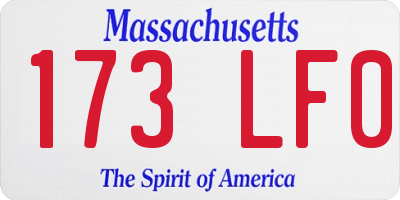 MA license plate 173LF0