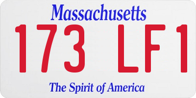 MA license plate 173LF1