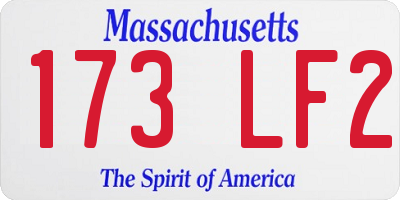 MA license plate 173LF2