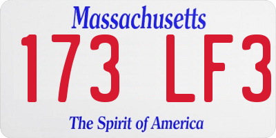 MA license plate 173LF3