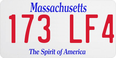 MA license plate 173LF4