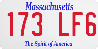 MA license plate 173LF6