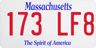 MA license plate 173LF8