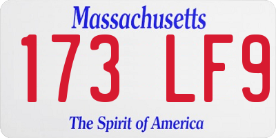 MA license plate 173LF9