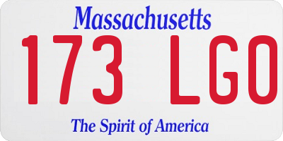 MA license plate 173LG0