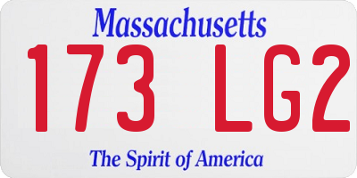 MA license plate 173LG2
