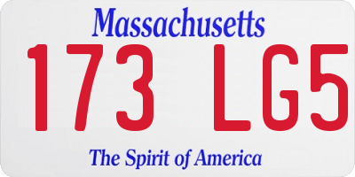 MA license plate 173LG5