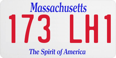 MA license plate 173LH1