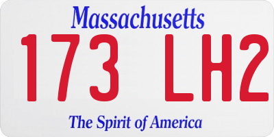 MA license plate 173LH2
