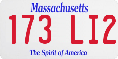 MA license plate 173LI2