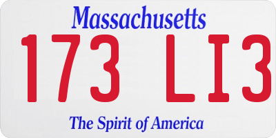 MA license plate 173LI3