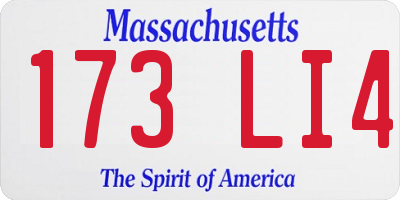 MA license plate 173LI4