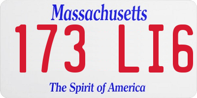 MA license plate 173LI6