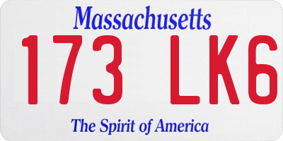 MA license plate 173LK6