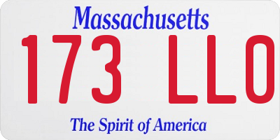 MA license plate 173LL0